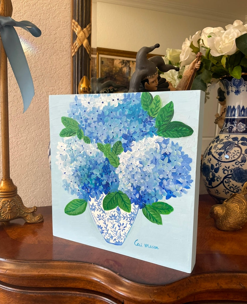 Hydrangea Love Acrylic Painting