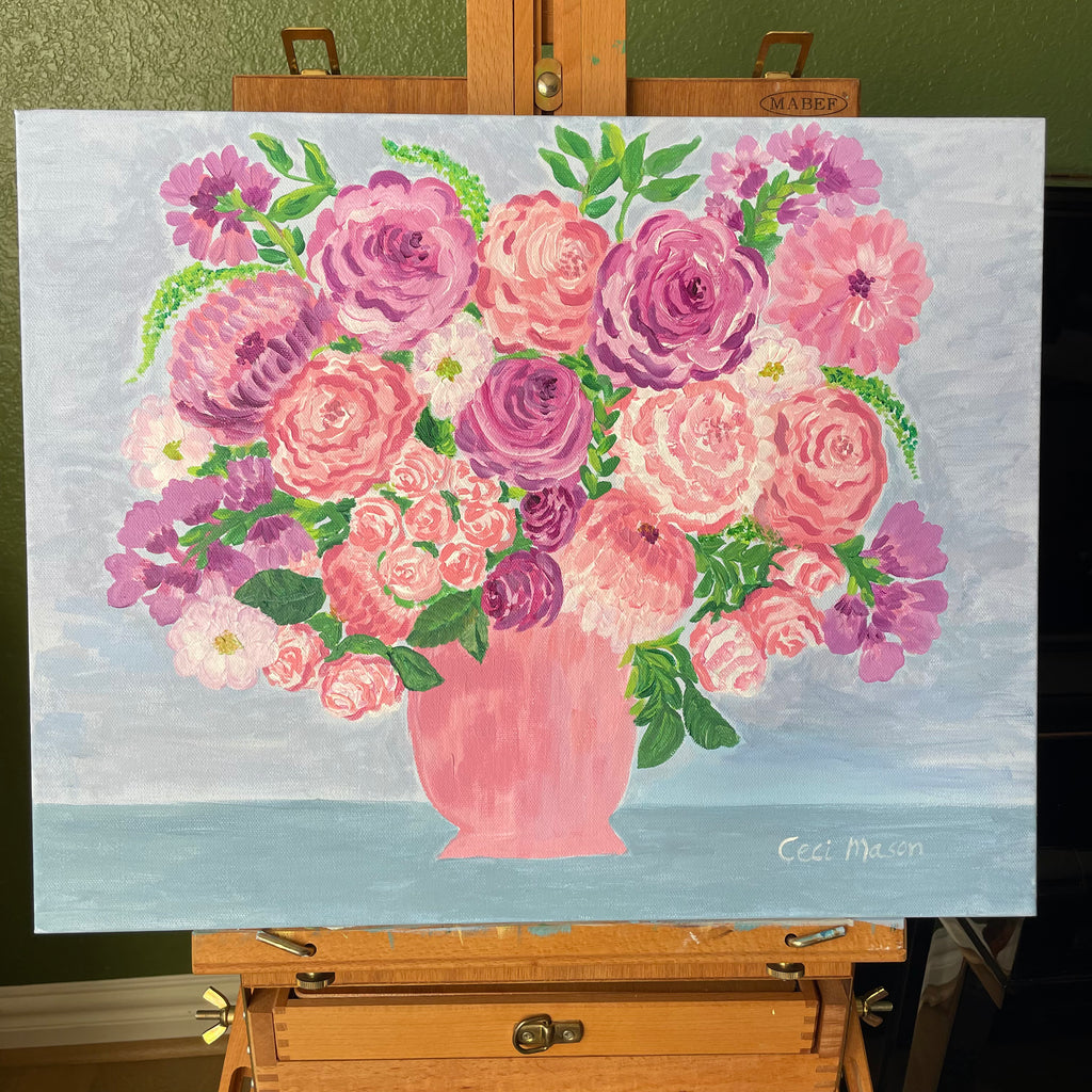 HAPPINESS BLOOMS Acrylic Painting  by Diga Linda