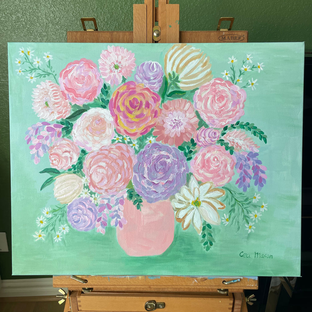 BLOOMS OF JOY Acrylic Painting by Ceci Mason