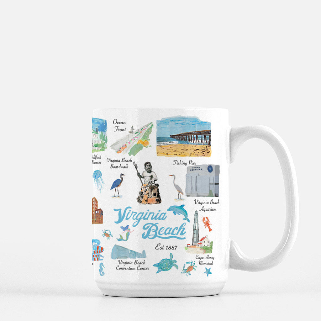 Virginia Beach Deluxe Hand Painted Mug