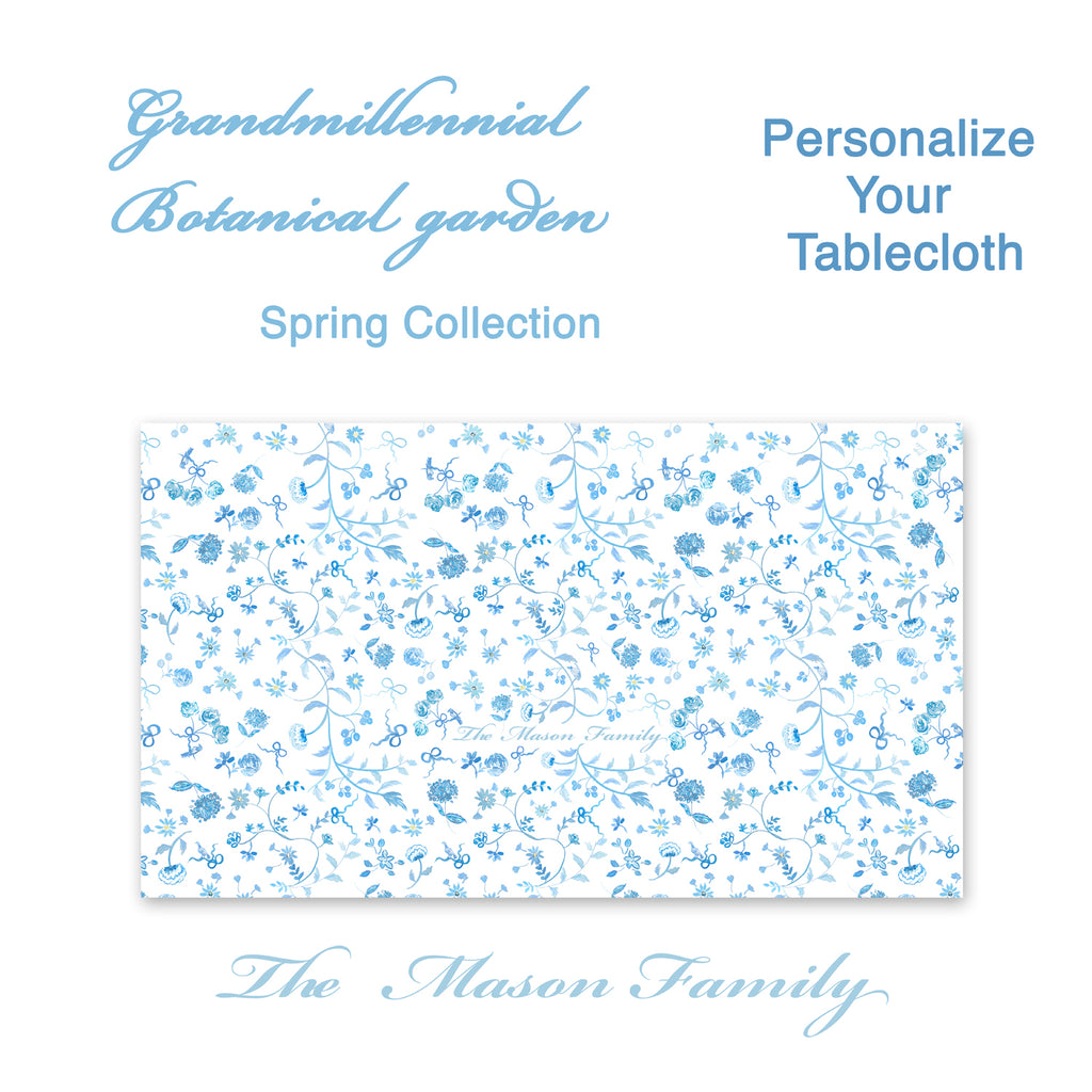 Custom Grandmillennial Botanical Garden Tablecloth