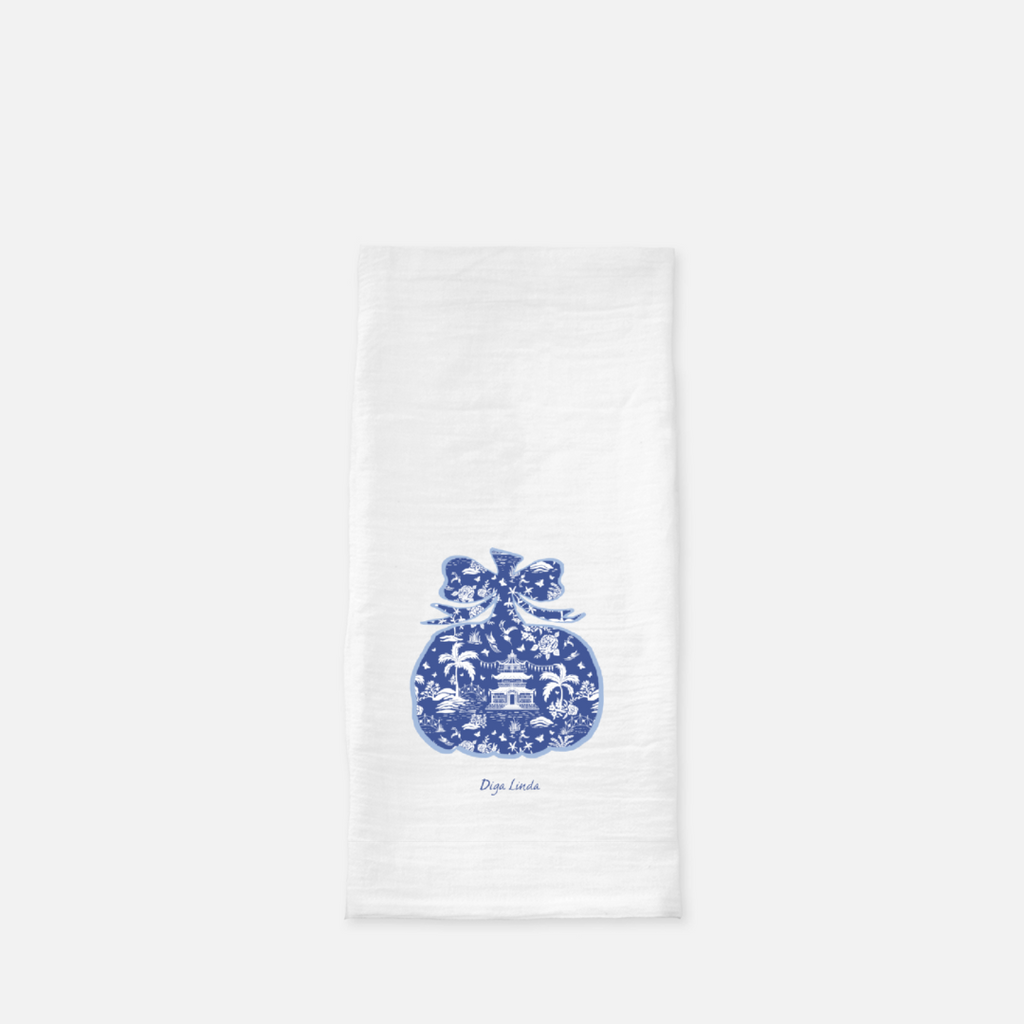 Bow Pagoda Pumpkin Tea Towel/Flour Sack