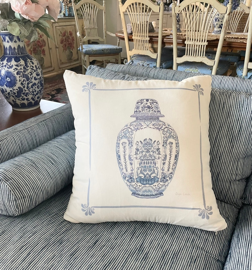 Antique Inspired Ginger Jar Throw Pillows #2