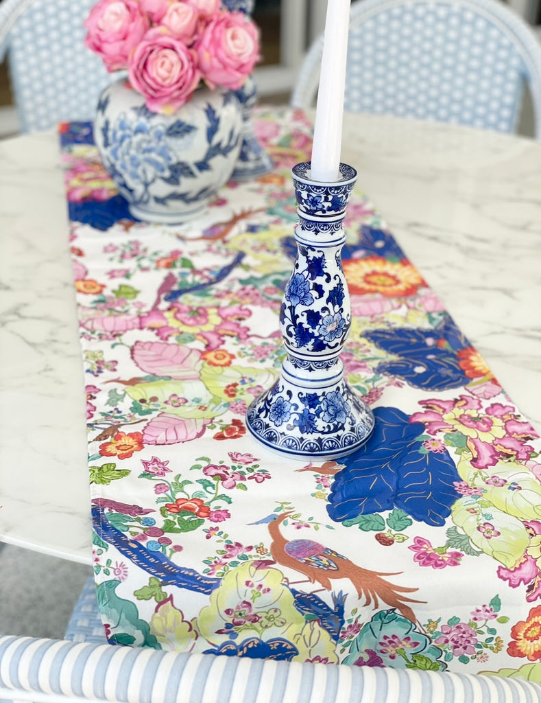 Tobacco Leaf Chinoiserie Table Runner